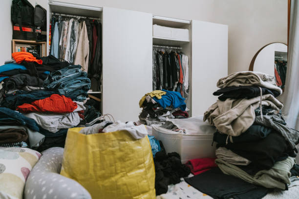 a messy bedroom